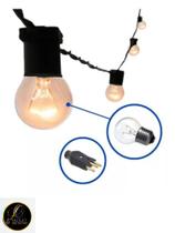 Varal De Lâmpada Festão 10 Metros Com Lâmpada e Plug Varal De Lâmpada Festão 10 Metros Com Lâmpada e Plug