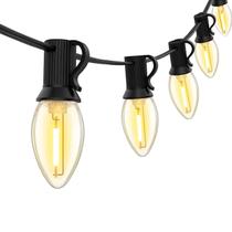 Varal de Lâmpadas Cordão de Luzes Gambiarra 10 Metros 20 Lâmpadas Filamento LED Vela C7 Luz Amarela 2400K Varal de Lâmpadas Cordão de Luzes Gambiarra 10 Metros 20 Lâmpadas Filamento LED Vela C7 Luz Amarela 2400K