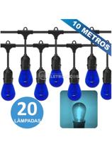 Varal de Luz com Lâmpadas Azul Retrô Fácil Instalação e Resistência à Água (IP65) KIT025 Varal de Luz com Lâmpadas Azul Retrô Fácil Instalação e Resistência à Água (IP65) KIT025