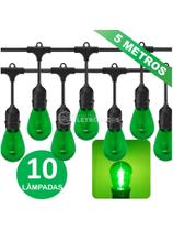 Varal de Luz com Lâmpadas LED Verdes 1W Ideal para Festas, Varandas e Jardins KIT030 Varal de Luz com Lâmpadas LED Verdes 1W Ideal para Festas, Varandas e Jardins KIT030