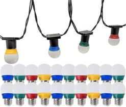 Varal de Luz Preto 10M 20 Lâmpadas Bolinhas Coloridas 127V