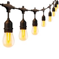 Varal De Luzes Blindado 20 metros com 20 Lâmpadas Inclusas Led Amarelas Pendente Ip65 Robusto Chuva