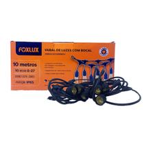 Varal de Luzes c/ Bocal E27 Preto IP65 Bivolt Foxlux Varal de Luzes c/ Bocal E27 Preto IP65 Bivolt Foxlux