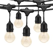 Varal de Luzes Com Lâmpadas 5 Soquetes Preto 5m 220v