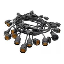 Varal de luzes cordão festão 5 metros 5 soquetes e27 ip66 preto embuled 61008 Varal de luzes cordão festão 5 metros 5 soquetes e27 ip66 preto embuled 61008