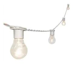 Varal De Luzes Festão Branco 15m C/ 30 Lâmpadas 220V e Plug Macho