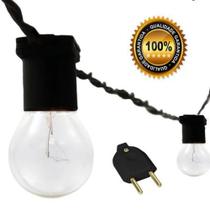 Varal de luzes Lampadas Preto 20M Pra Iluminação Com Plug Varal de luzes Lampadas Preto 20M Pra Iluminação Com Plug