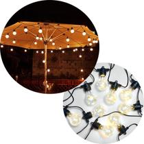 Varal De Luzes Leds Solar Bolhas Cristal Amarelo 5M Jardim Varal De Luzes Leds Solar Bolhas Cristal Amarelo 5M Jardim