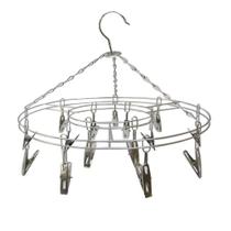 Varal de metal com 16 prendedores em metal 32 cm
