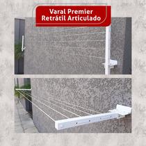 Varal de parede articulado aluminio branco 50 cm premier - home varais