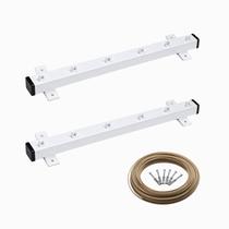 Varal De Parede Branco 60cm 6 Cordas Kit Completo Com Suportes Cabo De Aço E Instalação