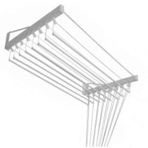 Varal De Parede Individual 10 Varetas Branco - 80cm Varal De Parede Individual 10 Varetas Branco - 80cm