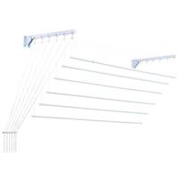 Varal De Parede Ou Teto Prático Branco De Aço 6 Varetas Até 12 Kg Secalux