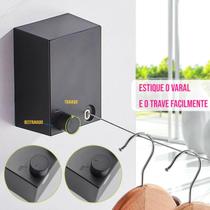Varal De Parede para Roupas Retrátil Invisível Automático Recolhível com Suporte Seca Fácil 4 Metros