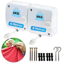 Varal de Parede Recolhível Modular com Trava Pendurar Roupas Estica e Encolhe Varal de Parede Recolhível Modular com Trava Pendurar Roupas Estica e Encolhe