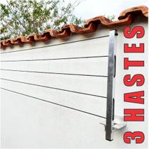 Varal de Parede Retrátil 3 Hastes Aluminio Reforçado 40 Metros de Cabo de aço e Kit Instalação Suporta até 80kg