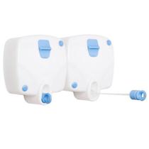 Varal de parede rotoflex 2 secalux - branco - com 2 cordas de 5m