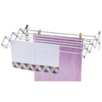 Varal de Parede Sanfonado 80cm Retrátil de Alumínio Estendedor de Roupa Apartamento Utimil