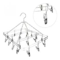 Varal De Pendurar Quadrado C/ 20 Prendedores Inox Lavanderia