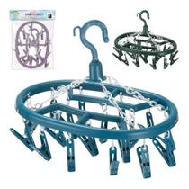 Varal de Plastico 18 Prendedores Oval Color