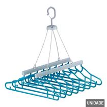 Varal de Plástico com 8 Cabides Azul - Tudo em Caixa