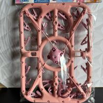 Varal de plástico retangular rosa com 36 prendedoras para roupa miúda calcinha meia sutiã