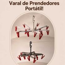Varal de Prendedores Roupas Íntimas 10 e 14 Prendedores Multiuso Resistente Meias Calcinha Toalhas Varal de Prendedores Roupas Íntimas 10 e 14 Prendedores Multiuso Resistente Meias Calcinha Toalhas