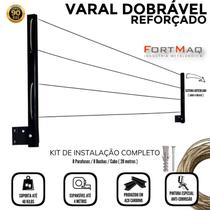 Varal De Roupa Articulado Retrátil aço Parede até 4 Mt