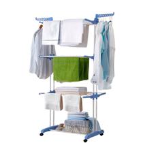 varal de roupa chão 3 andares resistente portatil dobravel 4 rodas torre retratil reforçado