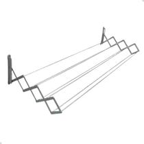 Varal de Roupa Parede Sanfonado em Alumínio Retrátil 80cm Durável Resistente não Enferruja