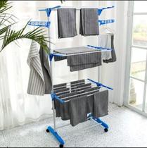 Varal de roupa resistente 3 andares dobravel portatil vertical de chão