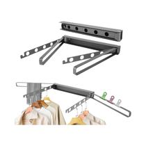 Varal De Roupa Retrátil De Aço Inoxidável Para Montagem Na Parede, Dobrável E Invisível, Para Uso Varal De Roupa Retrátil De Aço Inoxidável Para Montagem Na Parede, Dobrável E Invisível, Para Uso
