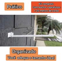 Varal De Roupa Retrátil Parede Muro Apartamento Casa Até 4mt - Minas Varal