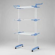 Varal de Roupas 4 Andares Inox com Rodinhas Dobrável