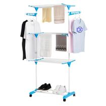 Varal De Roupas C/ Rodas 4 Níveis Metal Dobrável 48kg Branco Varal De Roupas C/ Rodas 4 Níveis Metal Dobrável 48kg Branco
