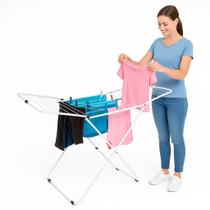 Varal De Roupas Chão Com Abas Aço Reforçado Retrátil Dobrável Lugano