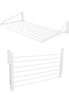 Varal De Roupas de Parede Retratil 9 Varetas Aluminio Dobravel 90cm