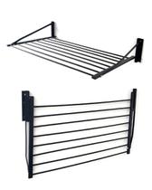 Varal De Roupas de Parede Retratil 9 Varetas Aluminio Dobravel 90cm
