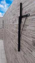Varal de roupas dobrável retrátil muro ou parede reforçado e prático para 5 metros de largura- preto