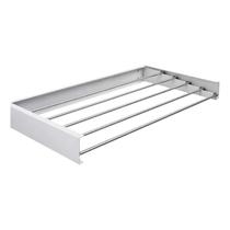 Varal de Roupas Extensível Oculto de Parede 80cm Branco com 5 Varetas Varal de Roupas Extensível Oculto de Parede 80cm Branco com 5 Varetas