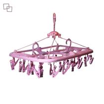 Varal de roupas intimas multiuso 36 prendedores compacto para lavanderia apartamento rosa LigBrin