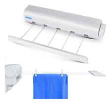 Varal De Roupas Retrátil Articulado Parede 3,75m Resistente Portatil