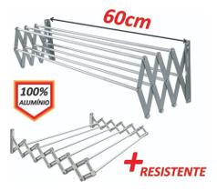Varal De Roupas Sanfonado Parede Retrátil 60 Cm Alumínio