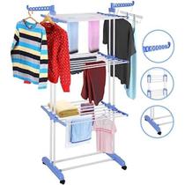 Varal de Roupas Torre 3 Andares Inox Retrátil Compacto
