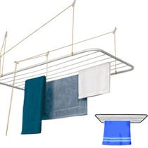 Varal de Teto Aço 90cm x 56cm 13kg Resistente Branco ou Preto Com Kit Instalação Reforçado Maxeb Varal de Teto Aço 90cm x 56cm 13kg Resistente Branco ou Preto Com Kit Instalação Reforçado Maxeb