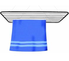 Varal de Teto Aço 90cm x 56cm 13kg Resistente Branco ou Preto Com Kit Instalação Reforçado Maxeb