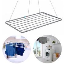 Varal De Teto Robusto Prismatic Alumínio 90cm P/ Lavanderia Varal De Teto Robusto Prismatic Alumínio 90cm P/ Lavanderia