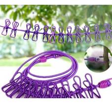 Varal De Viagem Com Prendedores De Roupa 12 Clipes 1,90 M