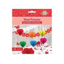 Varal Decorativo Corações Com 4 Metros Colorido