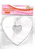 Varal Decorativo Cordão de Corações Branco 1,6 Metros